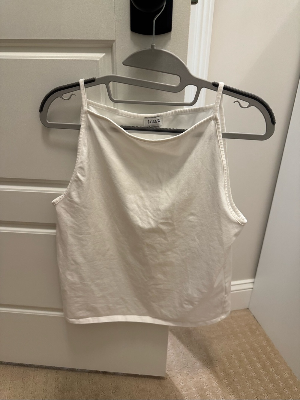 J. Crew White High-Neck Cropped Camisole-(NWOT) -Size L